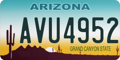 AZ license plate AVU4952