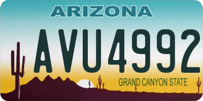 AZ license plate AVU4992