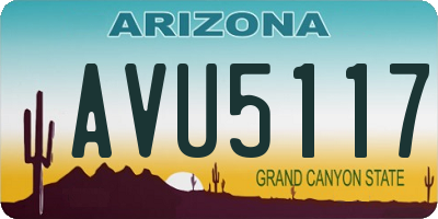 AZ license plate AVU5117