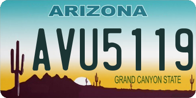 AZ license plate AVU5119