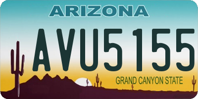 AZ license plate AVU5155