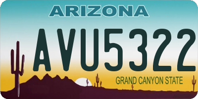 AZ license plate AVU5322