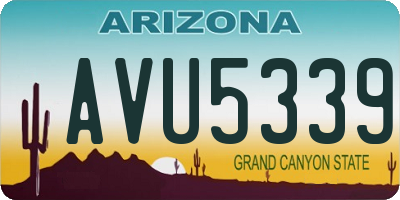 AZ license plate AVU5339