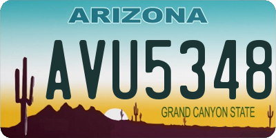 AZ license plate AVU5348