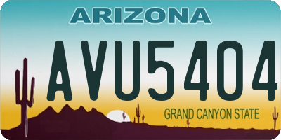 AZ license plate AVU5404