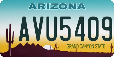 AZ license plate AVU5409