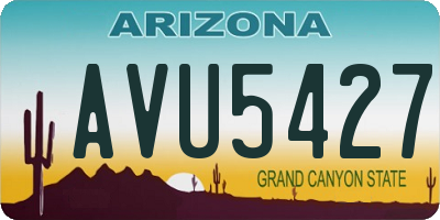 AZ license plate AVU5427