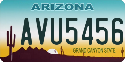 AZ license plate AVU5456