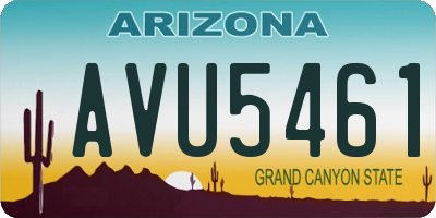 AZ license plate AVU5461