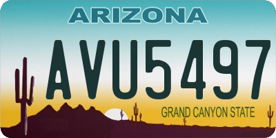 AZ license plate AVU5497
