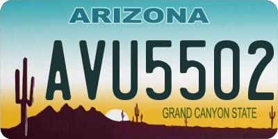 AZ license plate AVU5502