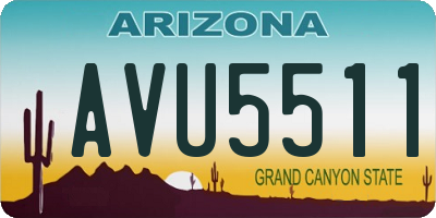 AZ license plate AVU5511