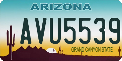 AZ license plate AVU5539
