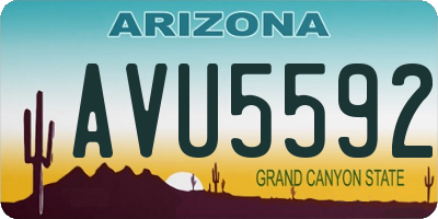 AZ license plate AVU5592
