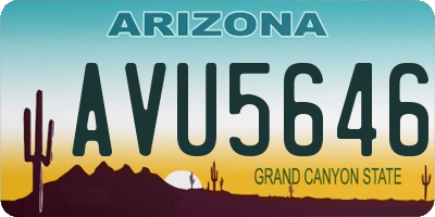 AZ license plate AVU5646
