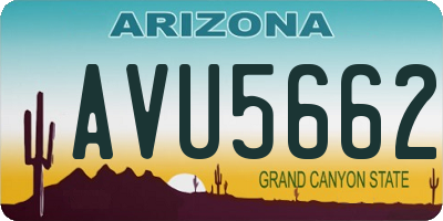 AZ license plate AVU5662