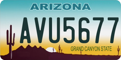 AZ license plate AVU5677