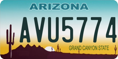 AZ license plate AVU5774