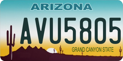 AZ license plate AVU5805