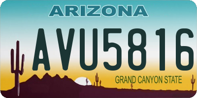 AZ license plate AVU5816