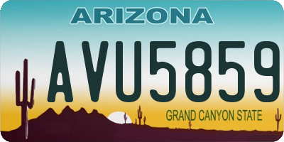 AZ license plate AVU5859