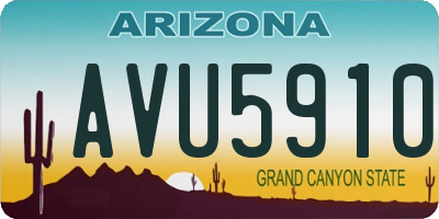 AZ license plate AVU5910