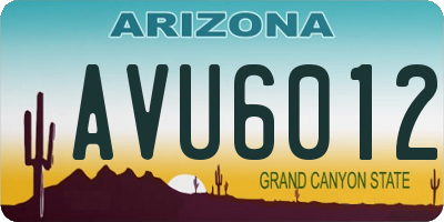 AZ license plate AVU6012