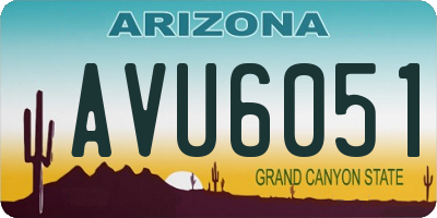 AZ license plate AVU6051