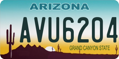 AZ license plate AVU6204