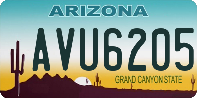 AZ license plate AVU6205
