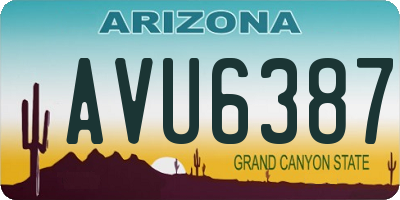 AZ license plate AVU6387