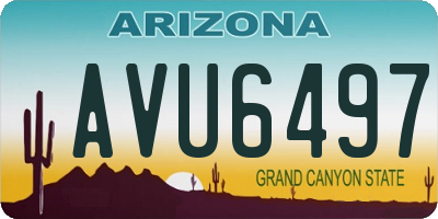 AZ license plate AVU6497