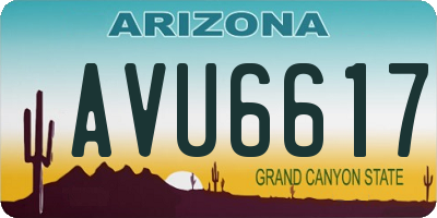 AZ license plate AVU6617