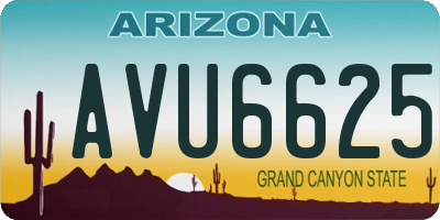 AZ license plate AVU6625
