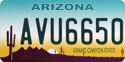 AZ license plate AVU6650