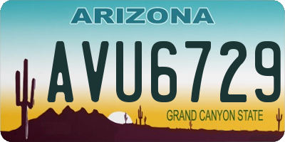 AZ license plate AVU6729