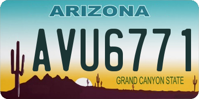 AZ license plate AVU6771