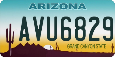 AZ license plate AVU6829