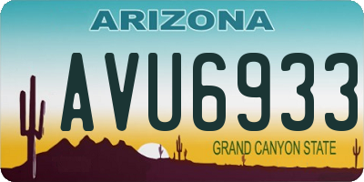 AZ license plate AVU6933