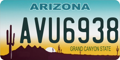 AZ license plate AVU6938