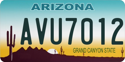 AZ license plate AVU7012