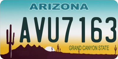 AZ license plate AVU7163