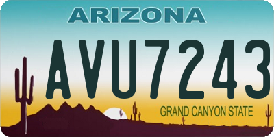 AZ license plate AVU7243