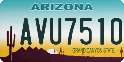 AZ license plate AVU7510