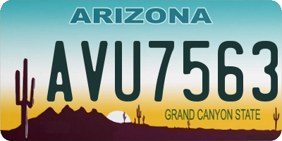 AZ license plate AVU7563