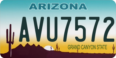 AZ license plate AVU7572