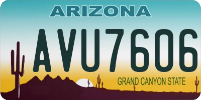 AZ license plate AVU7606