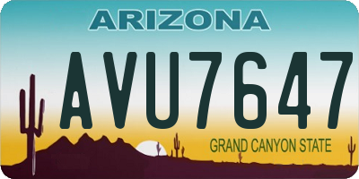 AZ license plate AVU7647