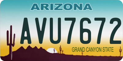 AZ license plate AVU7672
