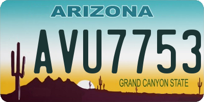 AZ license plate AVU7753